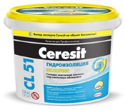 Гидроизоляция Ceresit CL-51 1,4кг/м2 эластичная 15кг 1/4
